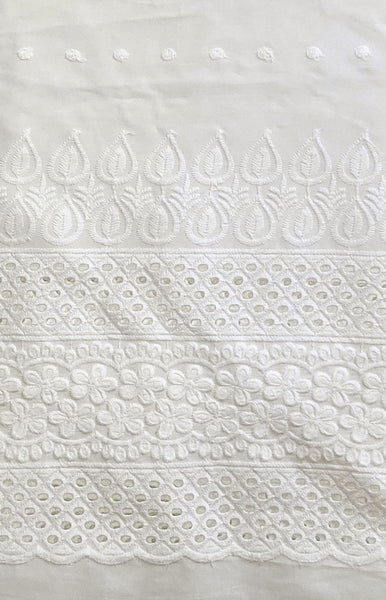 WHITE PRINTED COTTON CUSTOM STITCHED KAMEEZ - KURTI - KURTA - LONG DRESS UP TO READY SIZE 60 (stitching included) LADIES DEN